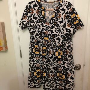 Boden Black and Yellow Floral Dress